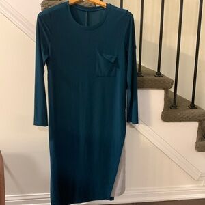 Elegant Vintage Teal Tunic Dress